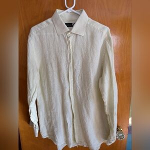 Saks Fifth Avenue Men's Light Cream Button Down Shirt
